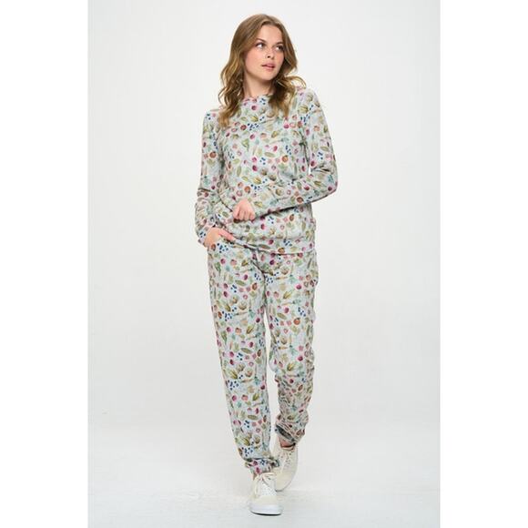 SM Wardrobe Vegetable Print Tie Waist Jogger Pants - Picture 4 of 6